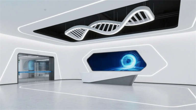 科技創(chuàng)新，簡(jiǎn)約空間——合肥生物制藥廠(chǎng)展廳裝修設(shè)計(jì)效果圖